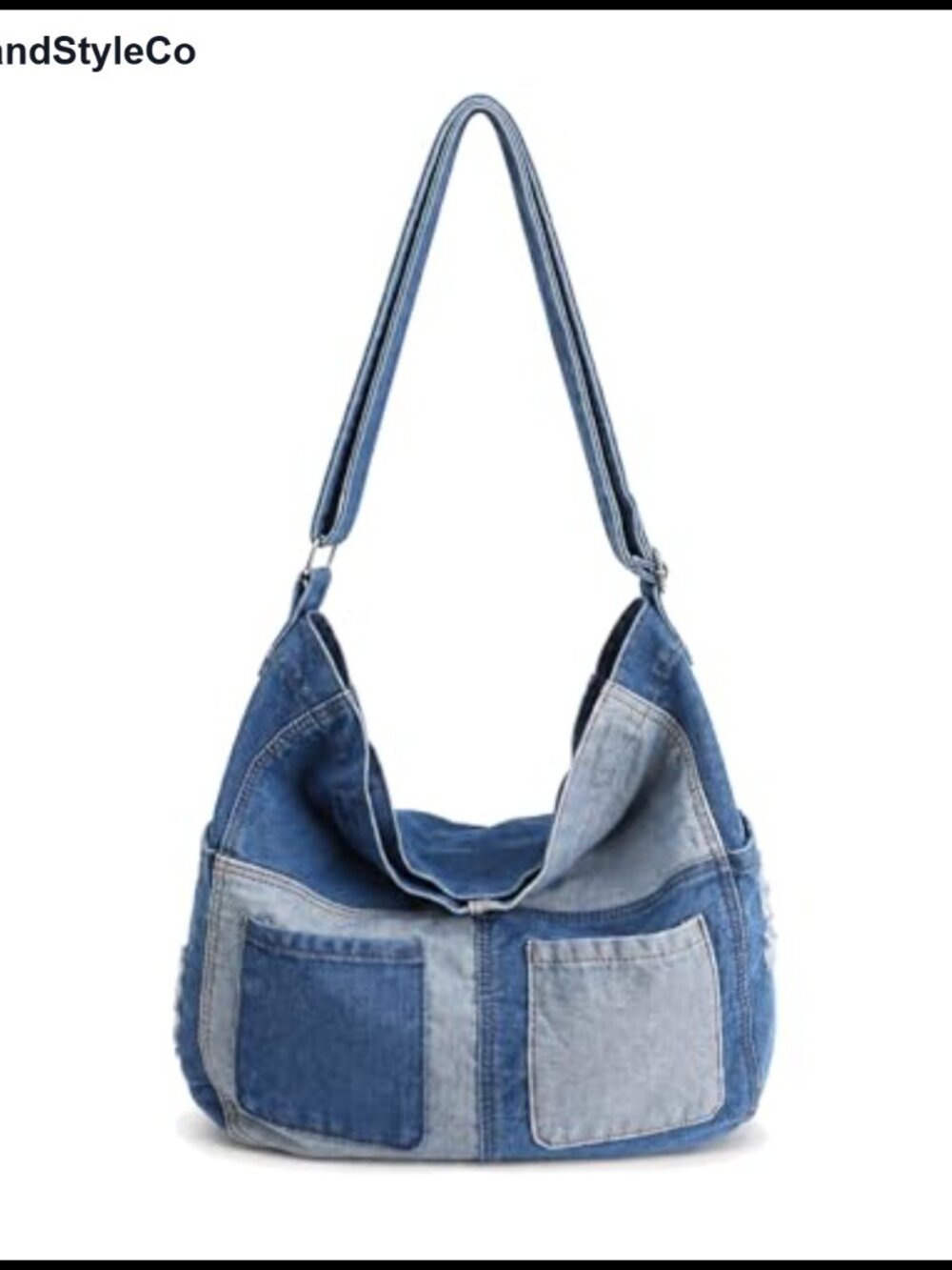 Denim Crossbody Bag Women Multi-Pocket Hobo Satchel Purse Shoulder Bag